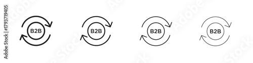 B2B icon design elements. Outline icon with editable stroke. Vector