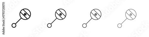 baby rattle icon design elements. Outline icon with editable stroke. Vector