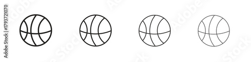 Basketball icon design elements. Outline icon with editable stroke. Vector