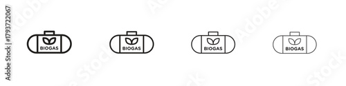 Biogas icon design elements. Outline icon with editable stroke. Vector