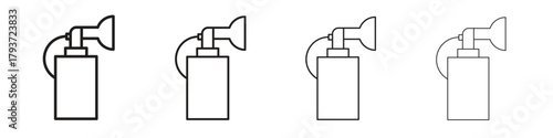 Breast pump icon design elements. Outline icon with editable stroke. Vector