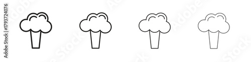 Broccoli icon design elements. Outline icon with editable stroke. Vector