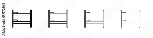Bunk bed icon design elements. Outline icon with editable stroke. Vector