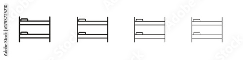 Bunk bed icon design elements. Outline icon with editable stroke. Vector