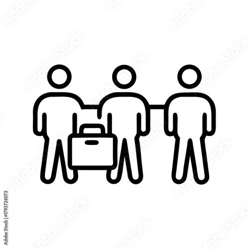 Business illustration of three individuals, one holding a briefcase, suggesting a professional setting. The image evokes themes of teamwork and collaboration. 