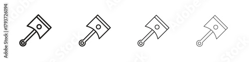 Car Piston icon design elements. Outline icon with editable stroke. Vector
