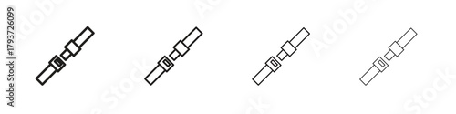 Car seat belt icon design elements. Outline icon with editable stroke. Vector