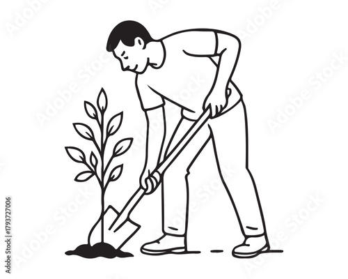 Plant a tree for a greener tomorrow and a sustainable future for all, perfect for environmental campaigns or educational materials about nature