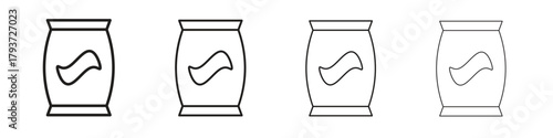 Chips bag icon design elements. Outline icon with editable stroke. Vector