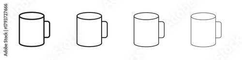 Coffee mug icon design elements. Outline icon with editable stroke. Vector