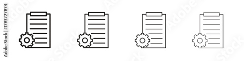 Compile icon design elements. Outline icon with editable stroke. Vector