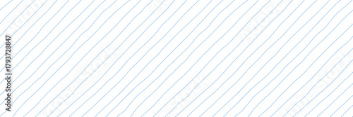 Diagonal Line Seamless Pattern. Stripe Paper Vector Background. Hand Drawn School Notebook with Line Texture. Blue Diagonal Stripes Grid.
