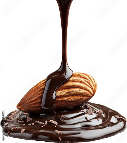an almond with chocolate 