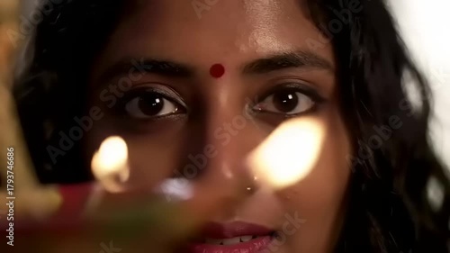 Wallpaper Mural Womans face with fire with traditional style. Torontodigital.ca