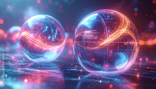 visualization spheres with rotating information layers 