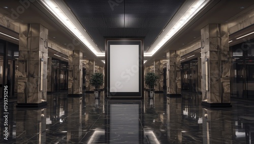 A modern empty totem, kiosk, digital signage, 3d rendering