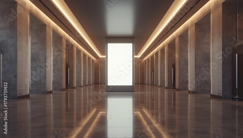 A modern empty totem, kiosk, digital signage, 3d rendering