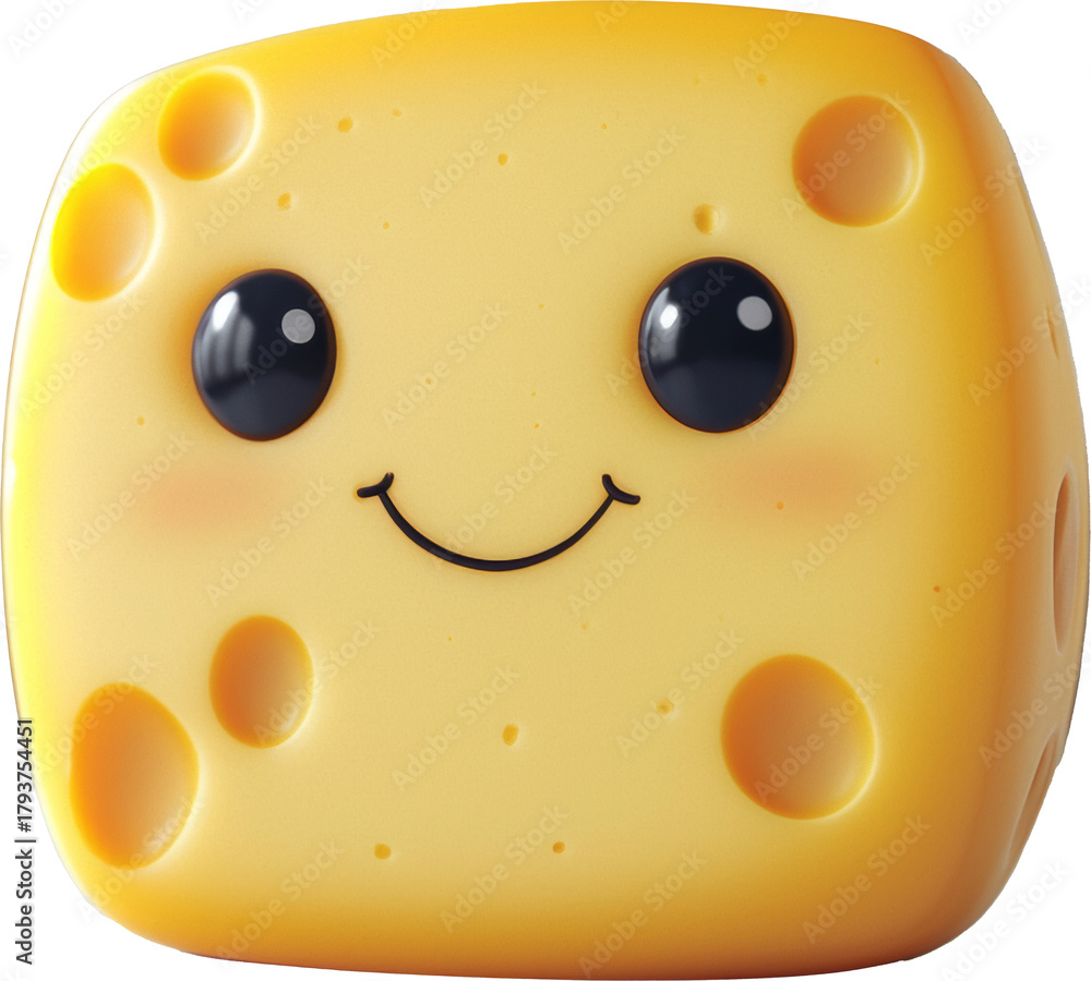 Fototapeta premium cute 3d cheese mockup