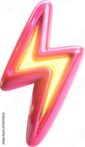 thunder neon color 3d illustration flash sale concept
