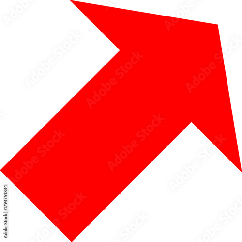 矢先の幅狭めのシンプルで使いやすい矢印_赤