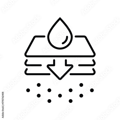 Water resistant material line icon