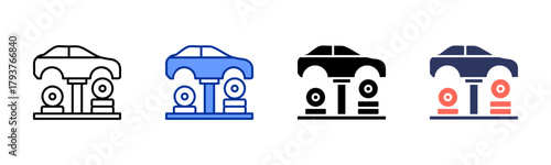 Tire Replacement icon set multiple style collection