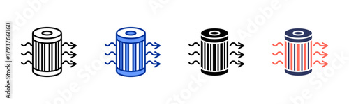 Air Filter Replacement icon set multiple style collection