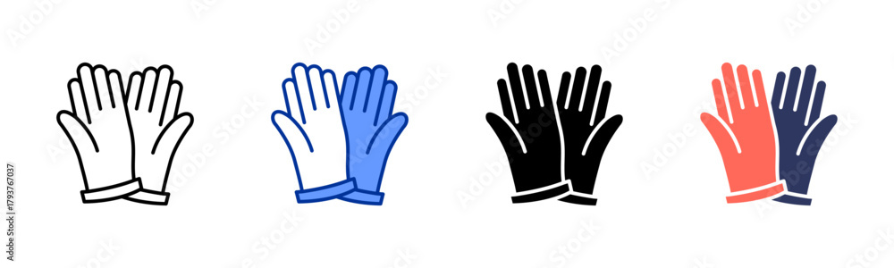 Obraz premium Mechanic Gloves icon set multiple style collection