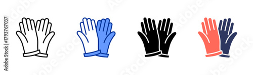 Mechanic Gloves icon set multiple style collection
