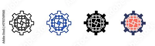 Cpu Production icon set multiple style collection