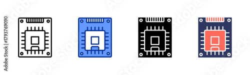 Ssd Storage icon set multiple style collection