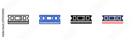 Ram Module icon set multiple style collection