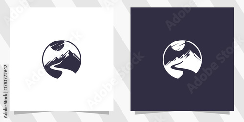 Modern Mountain Logo Design Vector
