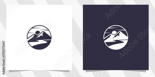 Modern Mountain Logo Design Vector