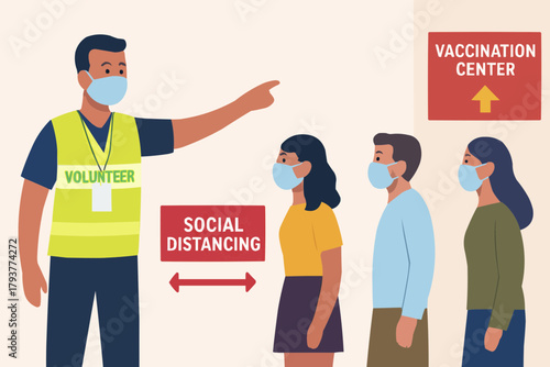 Volunteer Assisting at COVID-19 Vaccination Site