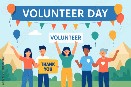 International Volunteer Day Celebration Scene
