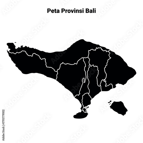 Province map of Bali Indonesia