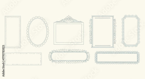 Assorted decorative frames and borders set