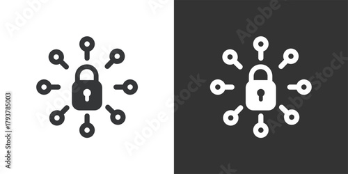 Network Key icon. Solid glyph series icon