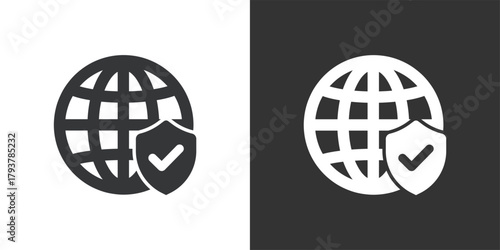 Global Security icon. Solid glyph series icon