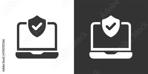 Protected device icon. Solid glyph series icon