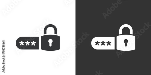 templatePassword Verification icon. Solid glyph series icon