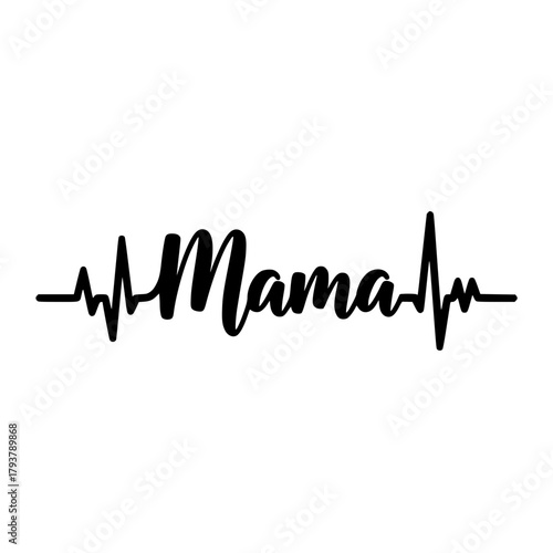 A heartfelt and stylized illustration expressing the loving bond and significance of motherhood through a creative heartbeat motif. vector illustration