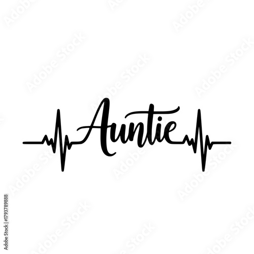 Auntie with a heartbeat design. A visual representation of love and family. vector illustration
