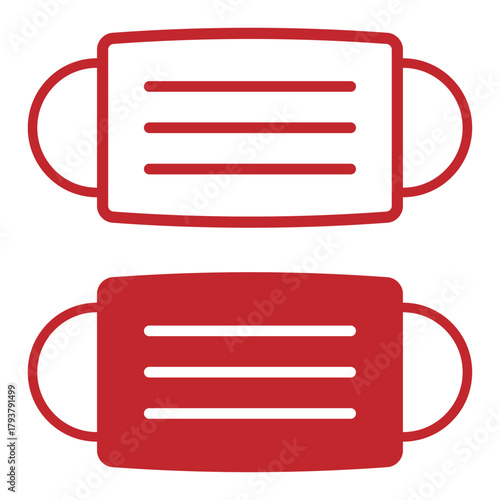 マスクのアイコン 赤