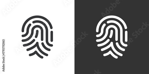 Fingerprint icon. Solid glyph series icon
