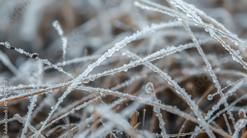 Abstract Ice Crystal Formation on Black Background
