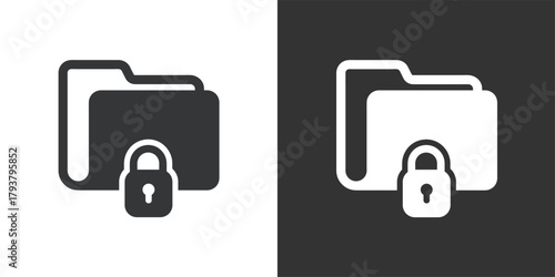 Locked Folder icon. Solid glyph series icon