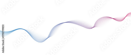 Flowing Dot Wave halftone gradient pattern on transparent background	
