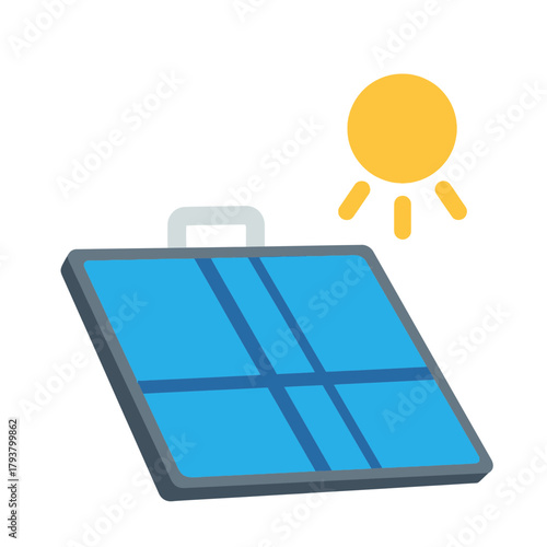 A portable solar panel generating clean energy from the sun.